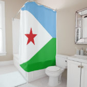 Vlag van Djibouti (Afrikaanse natie) Douchegordijn (In situ)