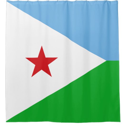 Vlag van Djibouti (Afrikaanse natie) Douchegordijn (Voorkant)