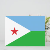 Vlag van Djibouti (Afrikaanse natie) Kaart (Staand voorkant)