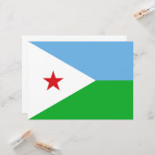 Vlag van Djibouti (Afrikaanse natie) Kaart (Voorkant / Achterkant in situ)