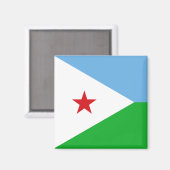 Vlag van Djibouti (Afrikaanse natie) Magneet (Voorkant / Achterkant)