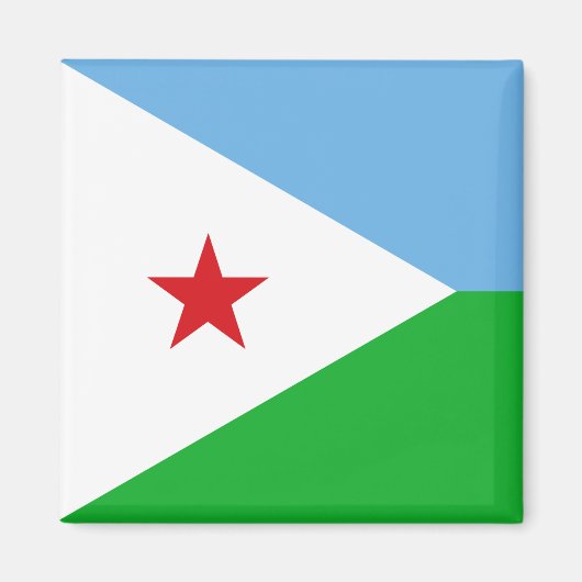 Vlag van Djibouti (Afrikaanse natie) Magneet (Voorkant)