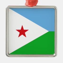 Vlag van Djibouti (Afrikaanse natie) Metalen Ornament