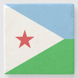 Vlag van Djibouti (Afrikaanse natie) Stenen Onderzetter