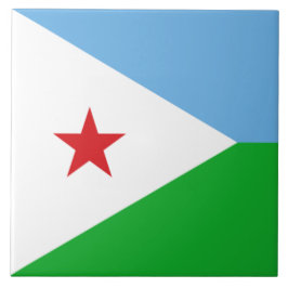 Vlag van Djibouti (Afrikaanse natie) Tegeltje