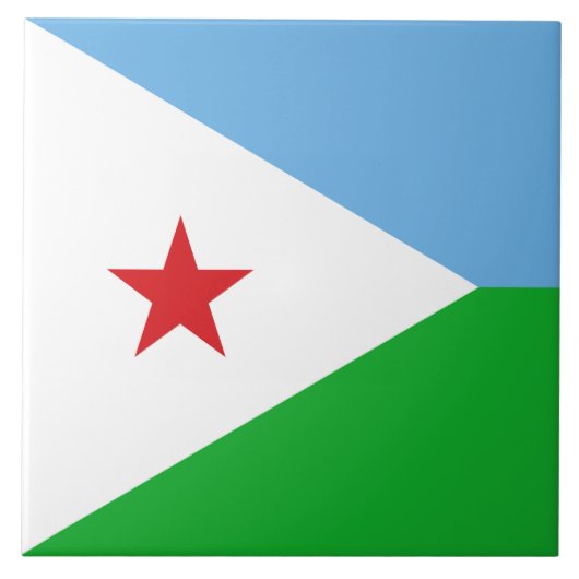 Vlag van Djibouti (Afrikaanse natie) Tegeltje (Voorkant)