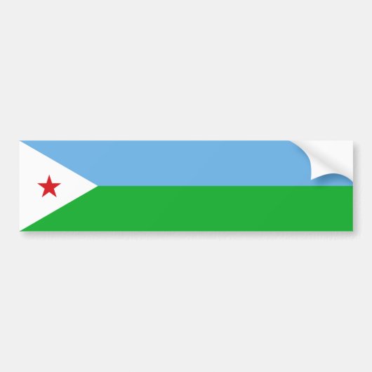 Vlag van Djibouti Bumpersticker (Voorkant)