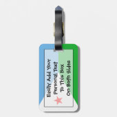 Vlag van Djibouti - Easy ID Personal Bagagelabel (Achterkant verticaal)