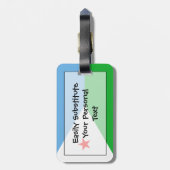 Vlag van Djibouti - Easy ID Personal Bagagelabel (Achterkant verticaal)