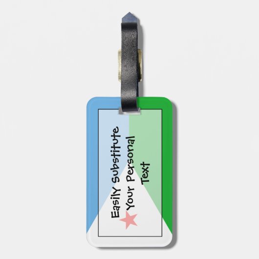Vlag van Djibouti - Easy ID Personal Bagagelabel (Achterkant verticaal)