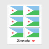 Vlag van Djibouti - een collectie ticker Sticker (Vel)
