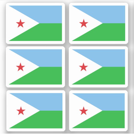 Vlag van Djibouti - een collectie ticker Sticker (Voorkant)