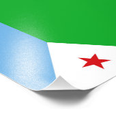 Vlag van Djibouti Foto Afdruk (Hoek)