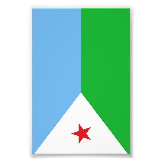 Vlag van Djibouti Foto Afdruk (Voorkant)