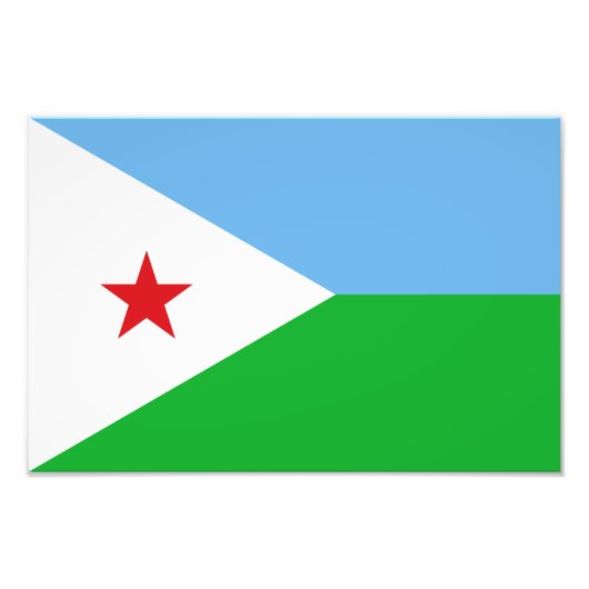 Vlag van Djibouti Foto Afdruk (Voorkant)
