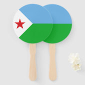 Vlag van Djibouti Handwaaier (Voorkant en achterkant)