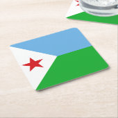 Vlag van Djibouti Kartonnen Onderzetters (Schuin)