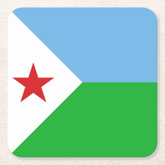 Vlag van Djibouti Kartonnen Onderzetters (Voorkant)