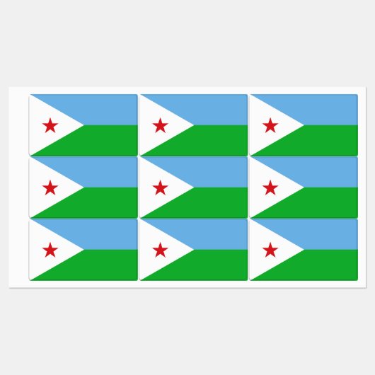 Vlag van Djibouti Labels (Vel)