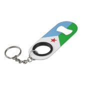 Vlag van Djibouti Mini Flessenopener (Voorkant Gekanteld)