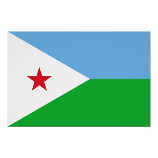 Vlag van Djibouti Perfect Poster (Voorkant)