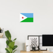 Vlag van Djibouti Poster (Thuiskantoor)