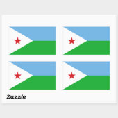 Vlag van Djibouti Rechthoekige Sticker (Vel)