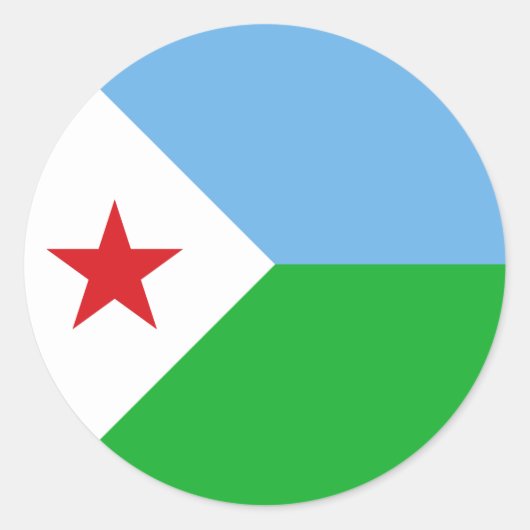 Vlag van Djibouti Ronde Sticker (Voorkant)