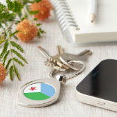 Vlag van Djibouti Sleutelhanger (Zijkant)