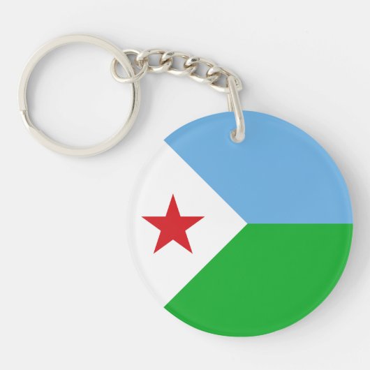 Vlag van Djibouti Sleutelhanger (Voorkant)