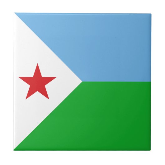 Vlag van Djibouti Tegeltje (Voorkant)