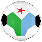 Vlag van Djibouti Voetbal (Gedraaid)