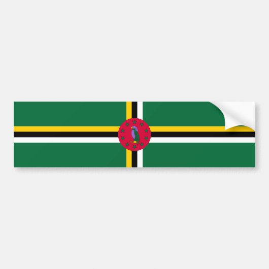 Vlag van Dominica Bumpersticker (Voorkant)