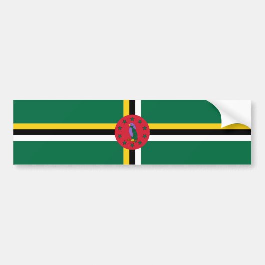 vlag van Dominica Bumpersticker (Voorkant)