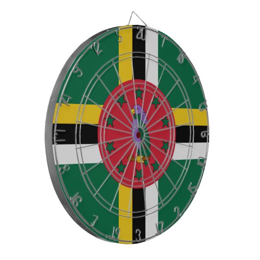vlag van Dominica Dartbord (Voorkant Links)