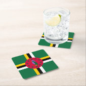 Vlag van Dominica Kartonnen Onderzetters (Insitu)