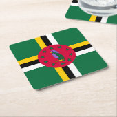 Vlag van Dominica Kartonnen Onderzetters (Schuin)