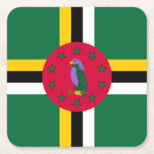 Vlag van Dominica Kartonnen Onderzetters (Voorkant)