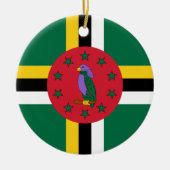 vlag van Dominica Keramisch Ornament (Voorkant)