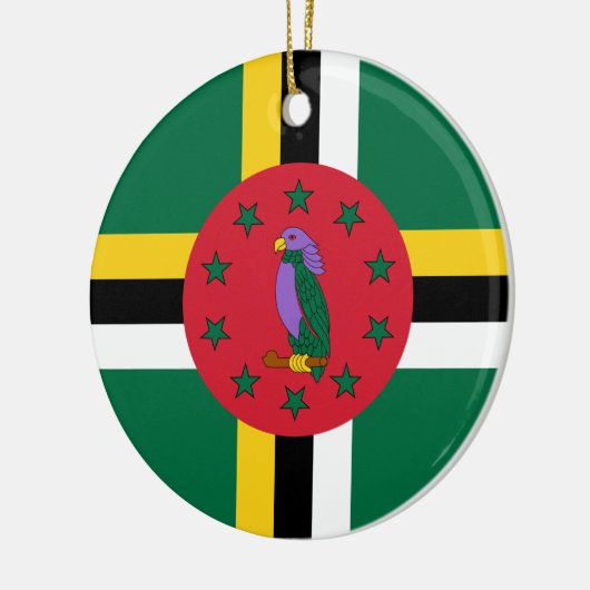 vlag van Dominica Keramisch Ornament (Links)