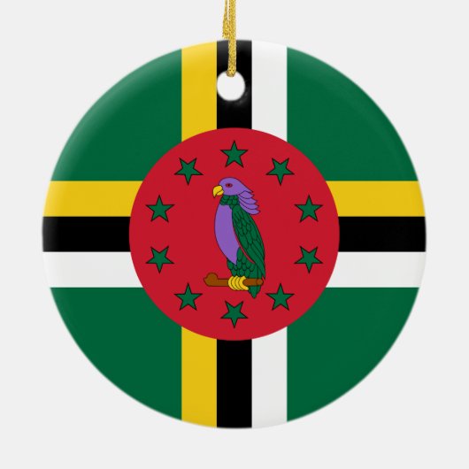 vlag van Dominica Keramisch Ornament (Achterkant)