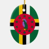 vlag van Dominica Keramisch Ornament (Voorkant)