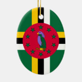 vlag van Dominica Keramisch Ornament (Achterkant)