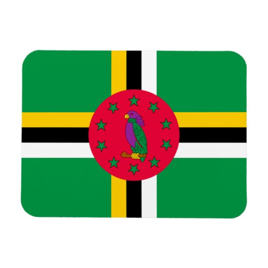 vlag van Dominica Magneet (Horizontaal)