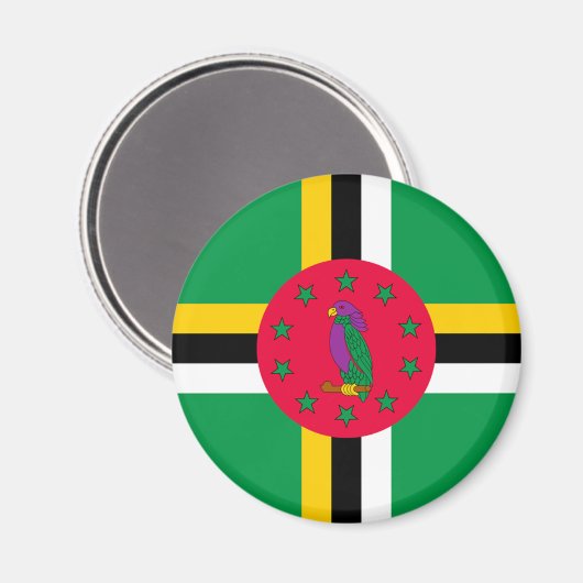 vlag van Dominica Magneet (Voorkant / Achterkant)