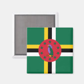 vlag van Dominica Magneet (Voorkant / Achterkant)