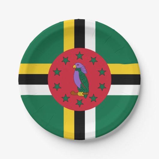 vlag van Dominica Papieren Bordje (Voorkant)