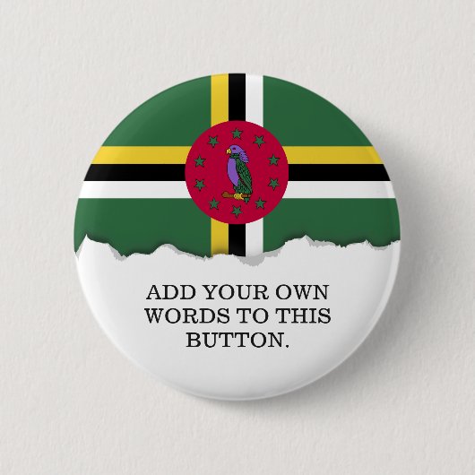 vlag van Dominica Ronde Button 5,7 Cm (Voorkant)