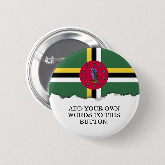 vlag van Dominica Ronde Button 5,7 Cm (Voorkant /achterkant)