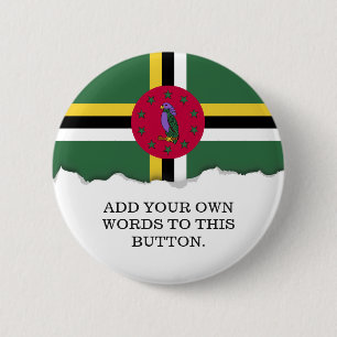 vlag van Dominica Ronde Button 5,7 Cm